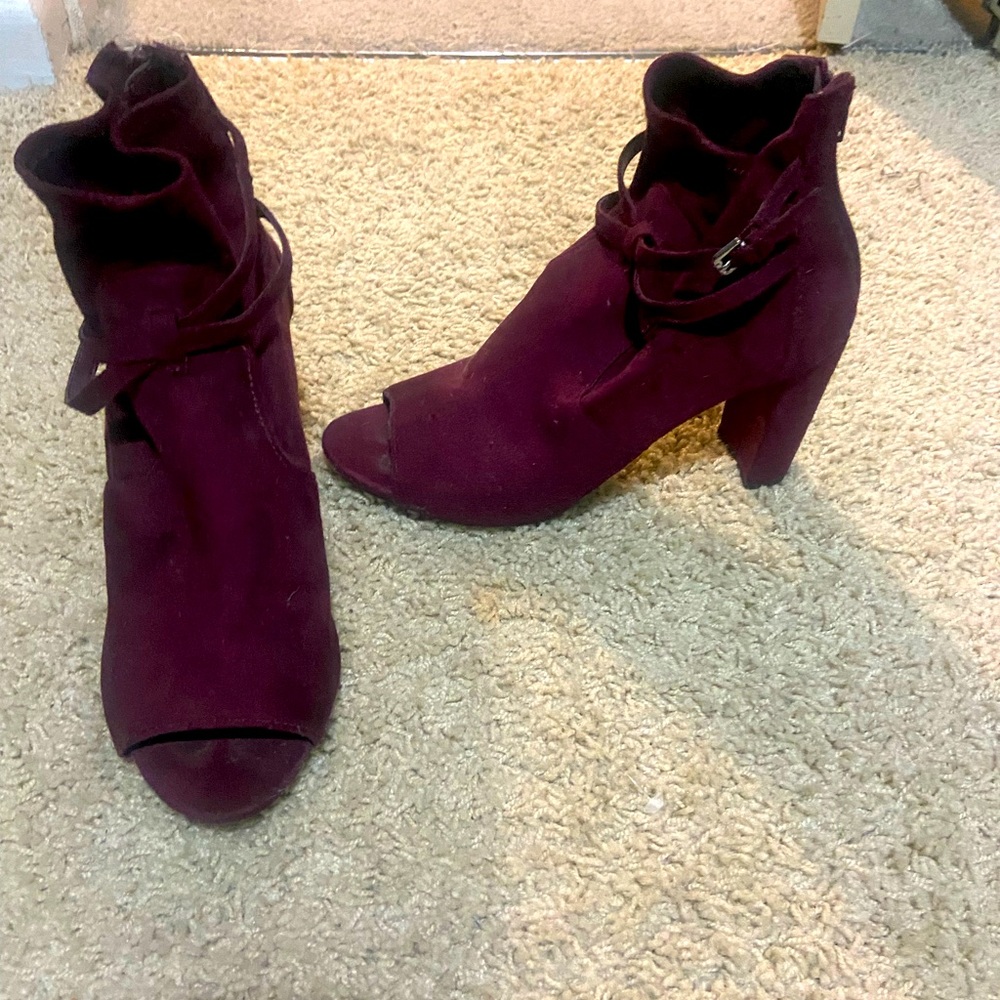Purple ankle boots size 8